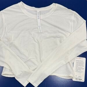 LULULEMON NEW WITH TAPS WHITE LS TOP
